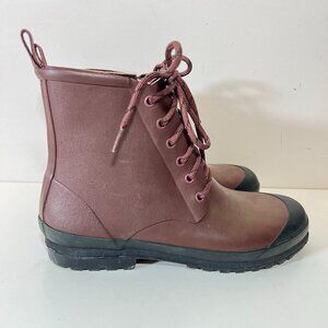 Madewell Women's Winter & Rain Boots - Burgundy and Black